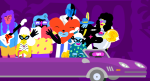 Some zany art for Lyft's Round Up & Donate initiative.