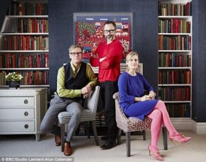 The Great Interior Design Challenge host, Tom Dyckhoff (design critic of The Times) and judges, interior designers Daniel Hopwood and Sophie Robinson.