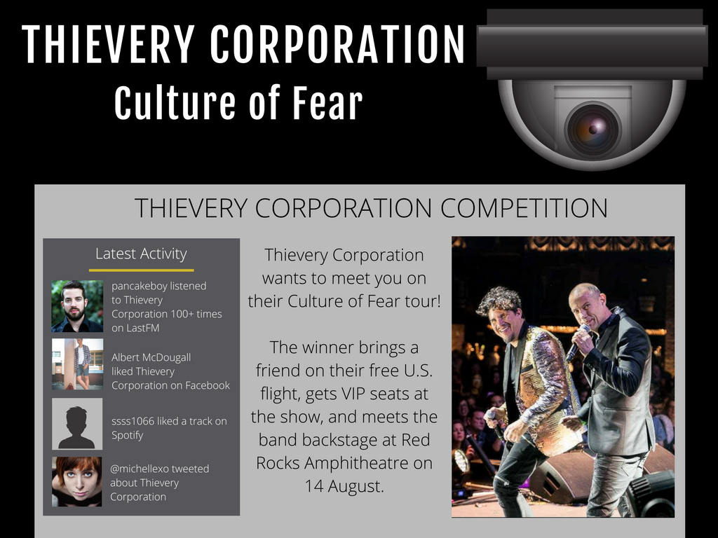 Thievery Corporation adds social login to their website to run contests and campaigns