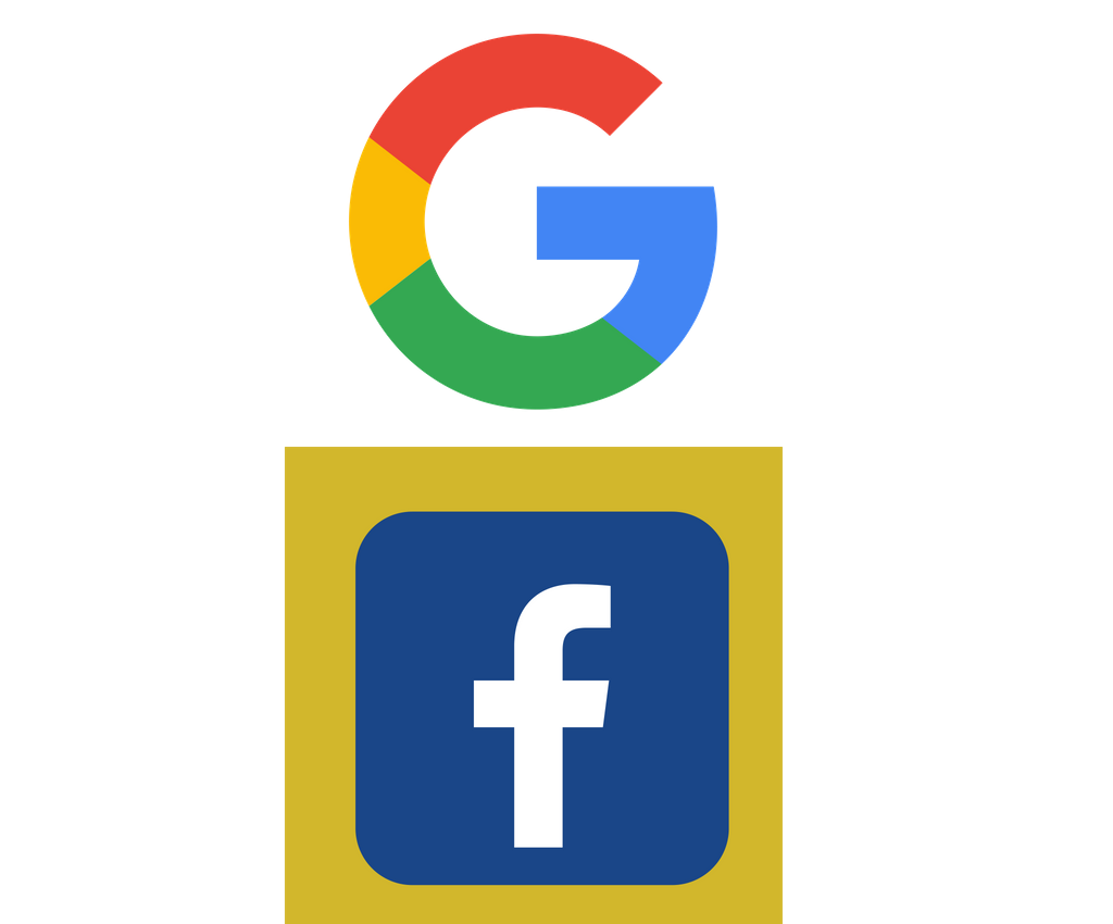 Google and Facebook logos