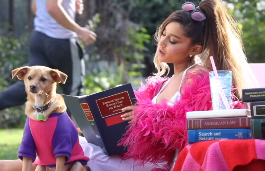 Thank u next marketing campaign where ariana grande copies legally blonde scene