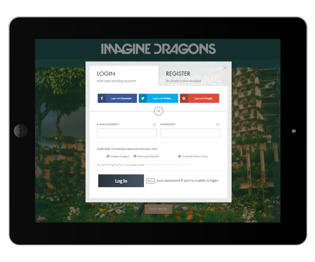add social login to your website like imagine dragons